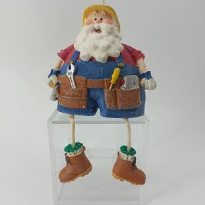 Plummer Santa Claus Dangling Legs Shelf Sitter Christmas Holiday Ornament